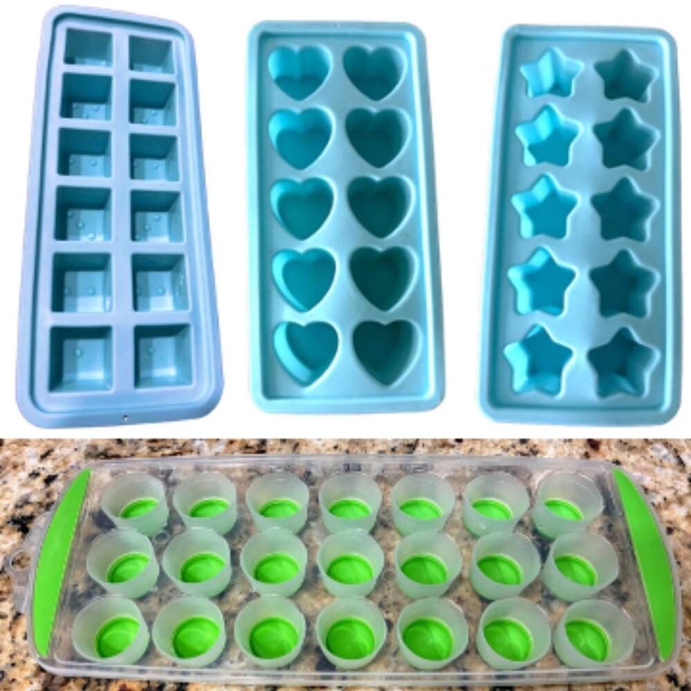 4-Piece Collection of Easy-Remove Ice Cube Trays / Candy Molds